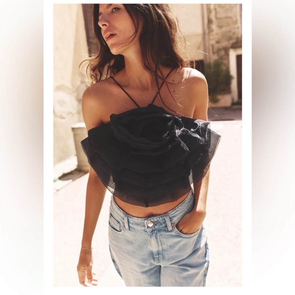 ZARA BLOGGERS FAV FLORAL ORGANZA TOP